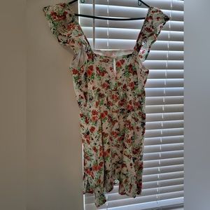 Floral print . Dress. On or off shoulder . Size large .